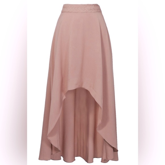 Anthropologie Minimalist Braided Waist High Waisted Mermaid Skirt in Pink Muave - Picture 2 of 15